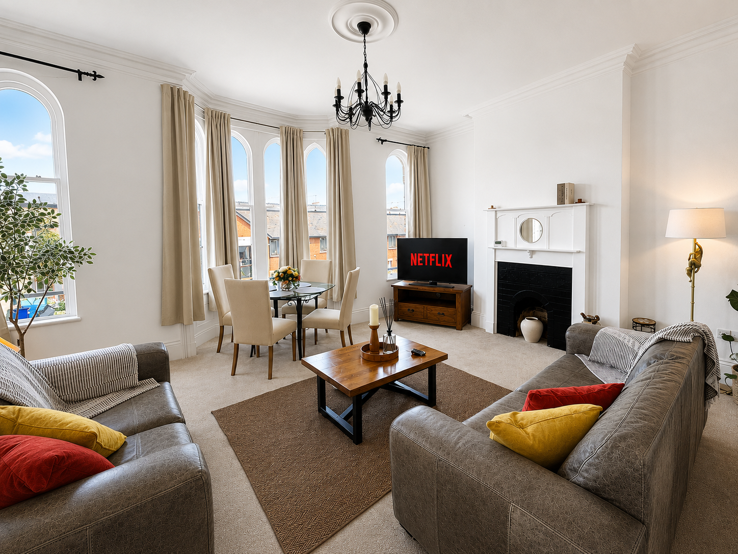 The sitting room at The Monkey Maisonette in Saltburn-by-the-Sea